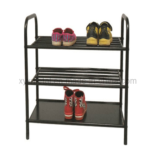 Steel Structure Heavy Duty Black Metal Shoe Rack Image1
