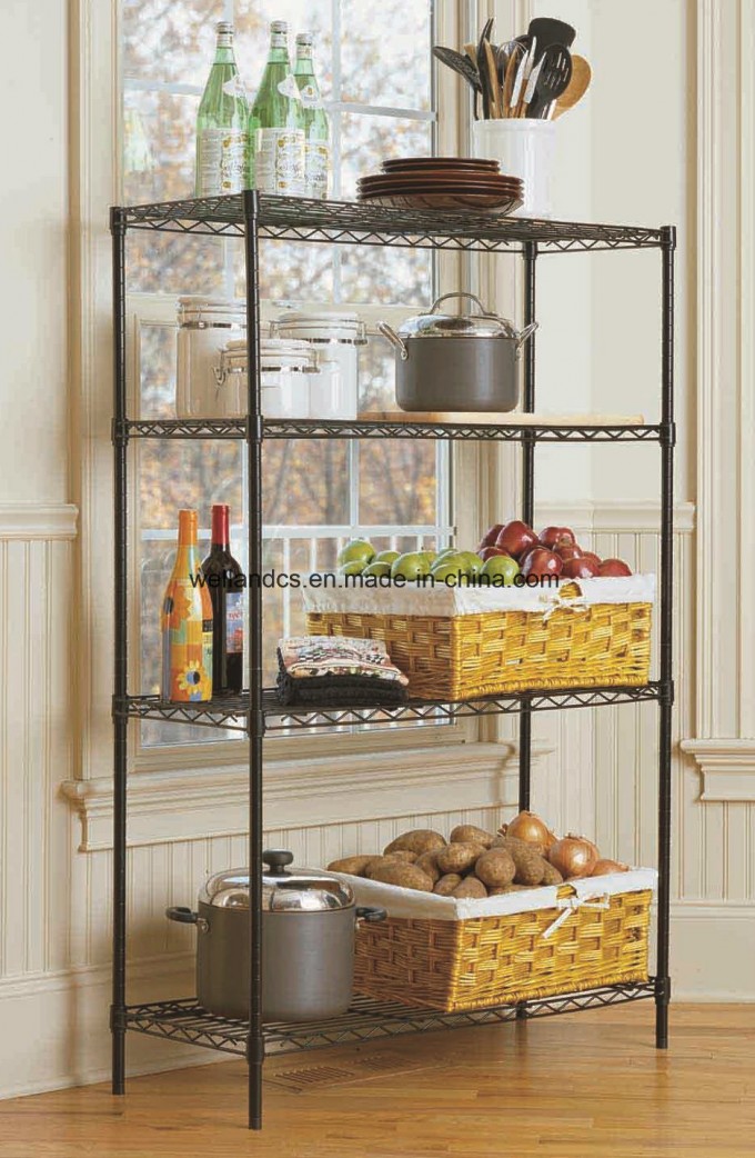 Coffee Coated Adjustable 4 Tier Home Wire Shelving Rack 14"Dx36"Wx54"H Image1