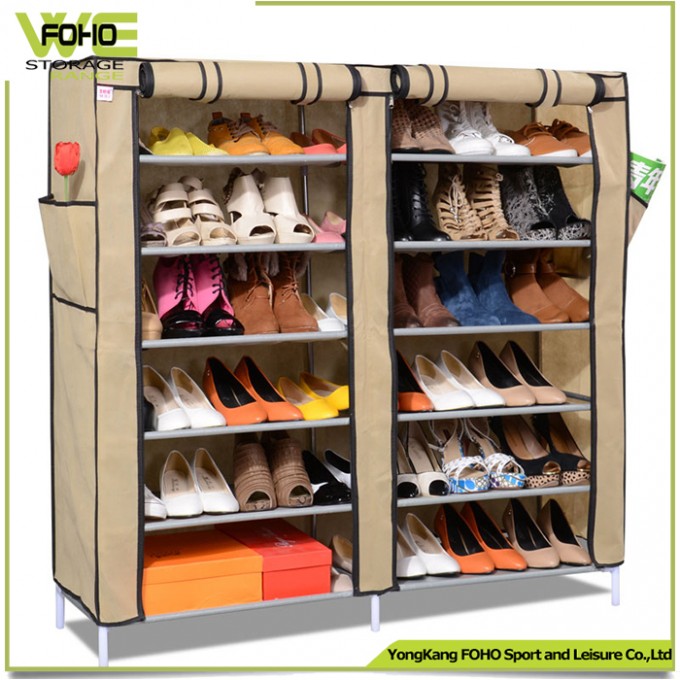 Double Row Large Size Removable 50 Pair Shoe Rack with Cover Image1