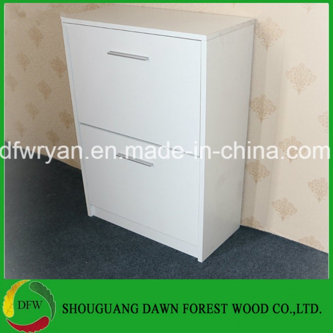 Wooden MFC Shoe Rack 2 Drawer Footwear Stand Rack Unit Cupboard Image1