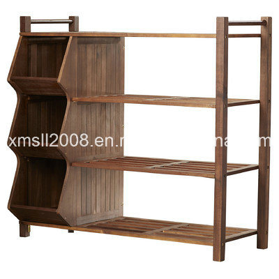 Four Tiers Shoe Rack with Three Cubbies with CE (G-SR11) Image1