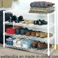 Modern DIY White Powder Coating Metal Shoe Shelf Rack Factory