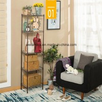 Freestanding 5 Tier Small Powder Coated Metal Home Sundries Storage Wire Rack