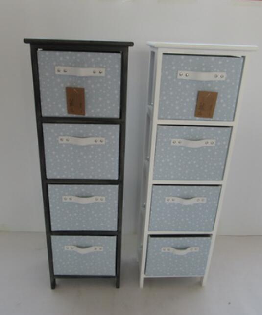 Wooden Rack with Fabric Baskets, Wooden Cabinet, Kids Furniture, Home Storage Furniture Image1