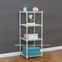 Hyper Tough Square Metal White Wire Livingroom Bathroom Corner Rack