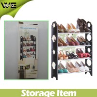 Collapsible Waterproof Fold Heavy Storage 4 Tier Plastic Rack Shoe