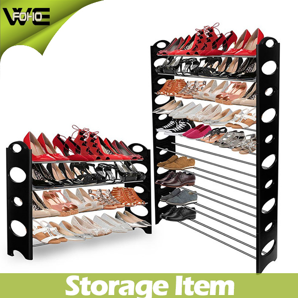 10 Tier 50 Pair Heavy Plastic Waterproof Shoe Storage Rack Image1
