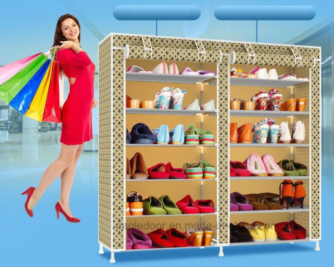 Shoe Cabinet Shoes Racks Storage Large Capacity Home Furniture DIY Simple Portable Shoe Rack (FS-11) Image1
