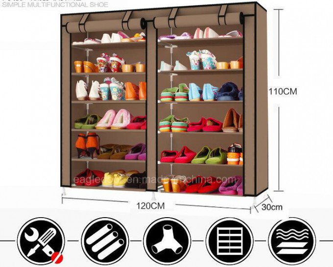 Shoe Cabinet Shoes Racks Storage Large Capacity Home Furniture DIY Simple Portable Shoe Rack (FS-11A Image1