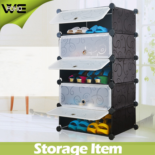 5 Cubes Indoor Shoe Storage Rack, Each Cube Can Hold 3 Pairs Lady Shoes Image1