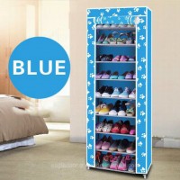 9 Tier Shoe Shelves Canvas Fabric Shoe Rack Storage Cabinet Rail Shoes Organizer Zipper Standing Sap