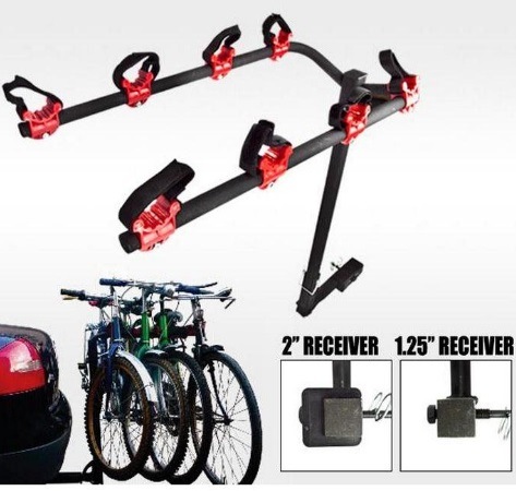 Bicycle Car Rack Bike Rear Boot Mounted Car Carrier Rack with Straps Image1