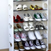 White Shoe Rack, 6 Layer with Metal Plastic Material (FH-SR0066W)