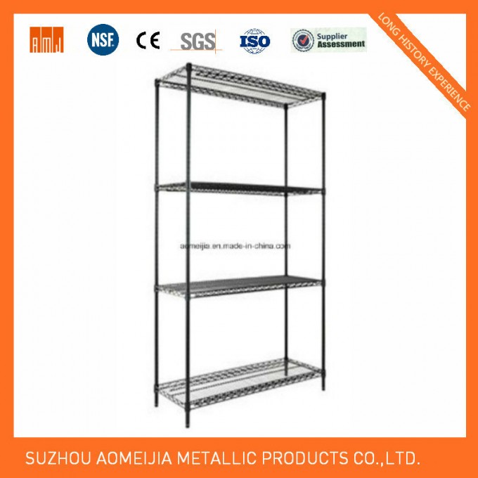 ISO SGS Approved 4 Tier Black Heavy Duty Wire Rack Image1