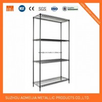 ISO SGS Approved 4 Tier Black Heavy Duty Wire Rack
