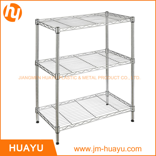 Adjustable 3-Tier Black / Silver / White Metal Frame Wire Rack Image1