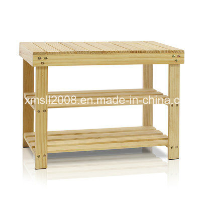 Three Tiers Pine Wood Rack with CE (G-SR10) Image1