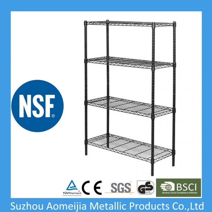 Ce ISO SGS Approved 4 Tier Black Heavy Duty Wire Display Rack Image1