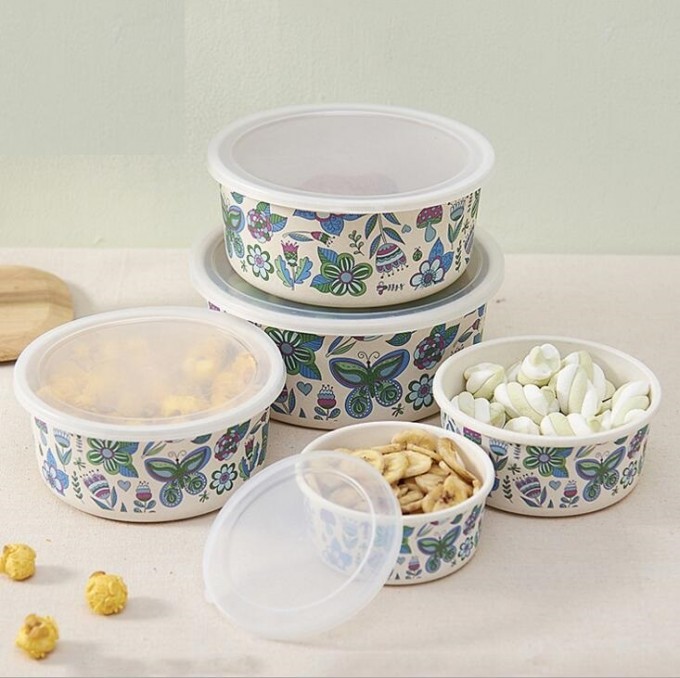 (BC-B1044-1) Hot-Sell Natural Bamboo Fiber Kitchenware Food Container Image1