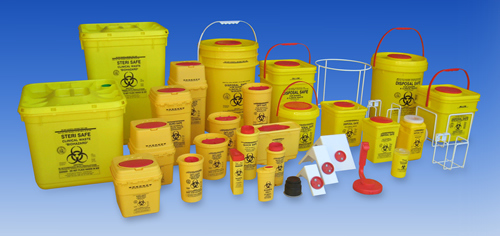 Plastic Sharp Container Biohazard Container with Handle for Medical Image1