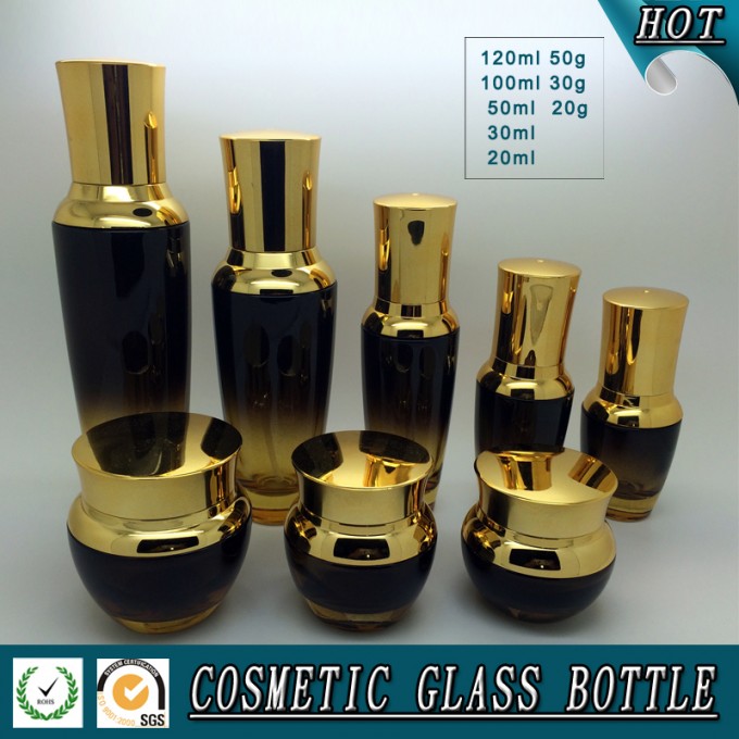 Amber Gradient Skincare Glass Cosmetic Containers Bottle Image1