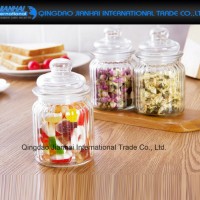 Straight-Sided Ribbed Glass Dry Food Storage Kitchen Spices, Herbs Jars