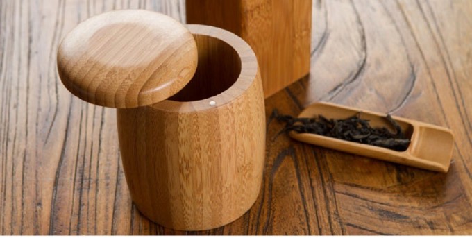 Natural Bamboo Round Spice Salt Storage Box Image1