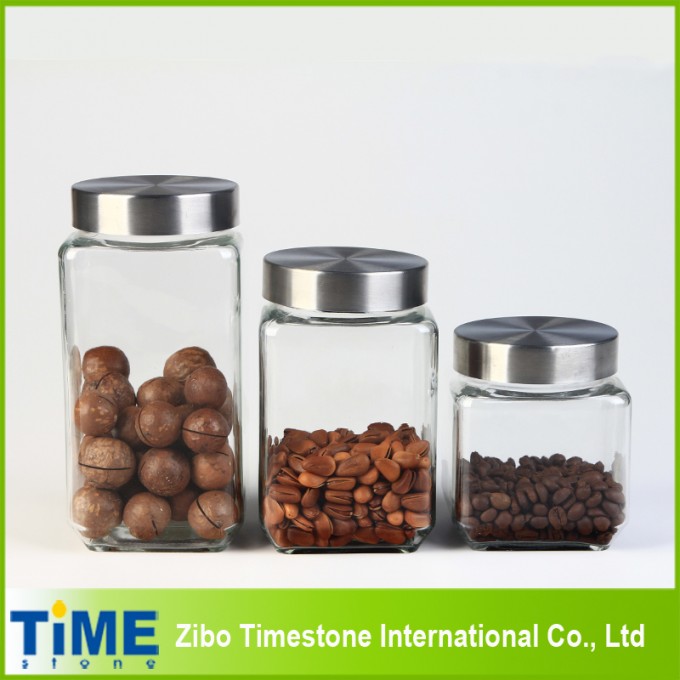 Large Storage Square Jar Set with Lid Image1