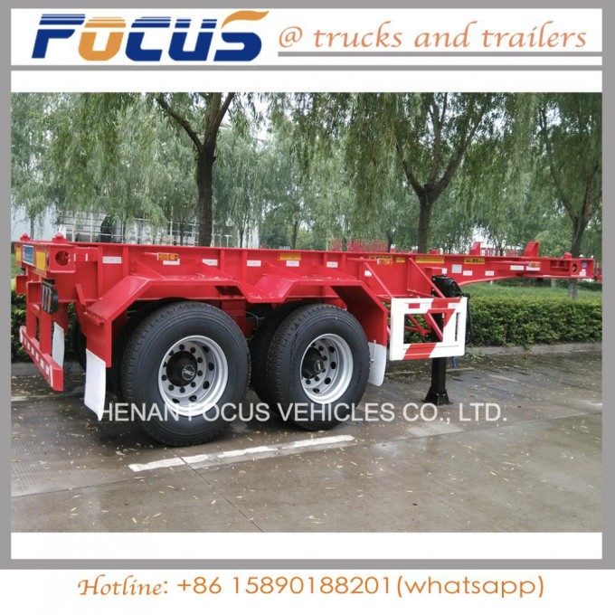 ISO 20 Footer Shipping Container Skeletal Chassis Semi Trailer Image1