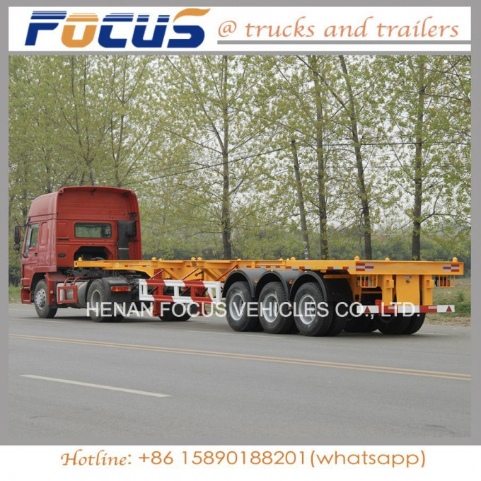 Long Vehicles, Skeleton Platform Trailer with 3 Axles for Transportation Image1