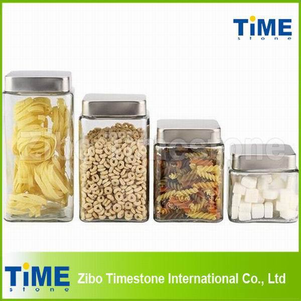 Large Glass Jar with Square Lid Image1