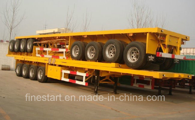 Chinese Flatbed Semi-Trailer or Container Semitrailer for 2*20FCL/1*40FCL Image1