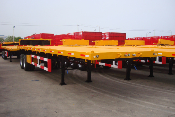 2 Axle 40FT Flatbed Semi Trailer Container Semi Trailer Image1