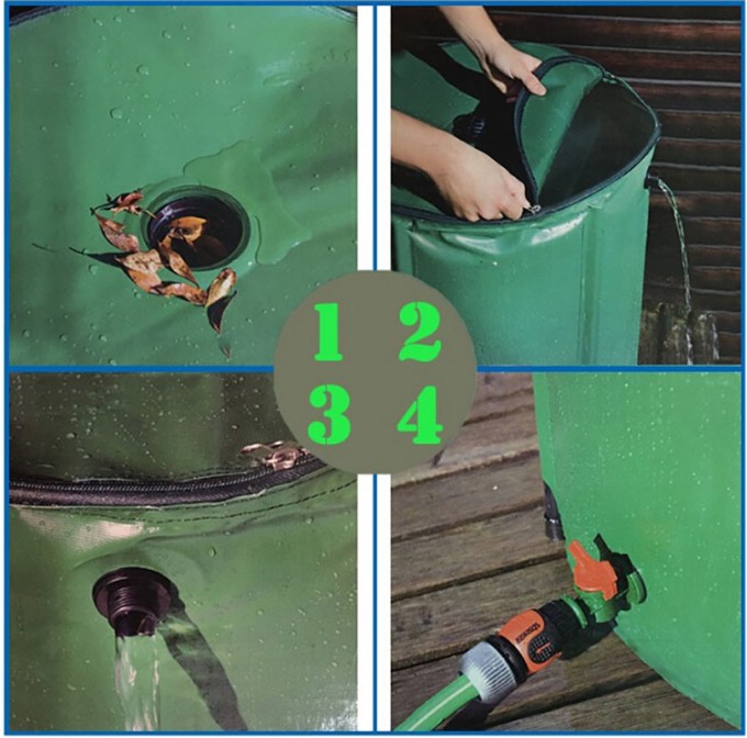 Custom Big Size Plastic Flexible PVC Rainwater Barrel for Rain Water Collecting Image1