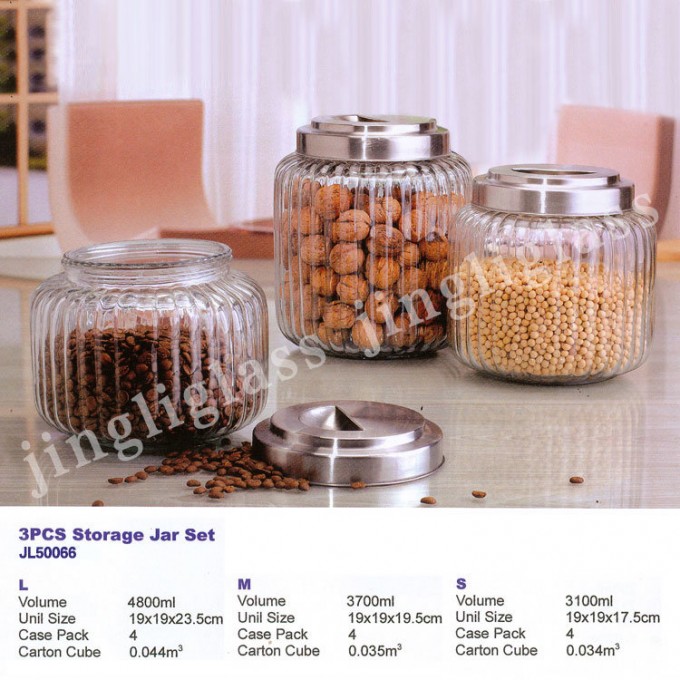 Glass Storage Jar Container with Steel Cap Image1