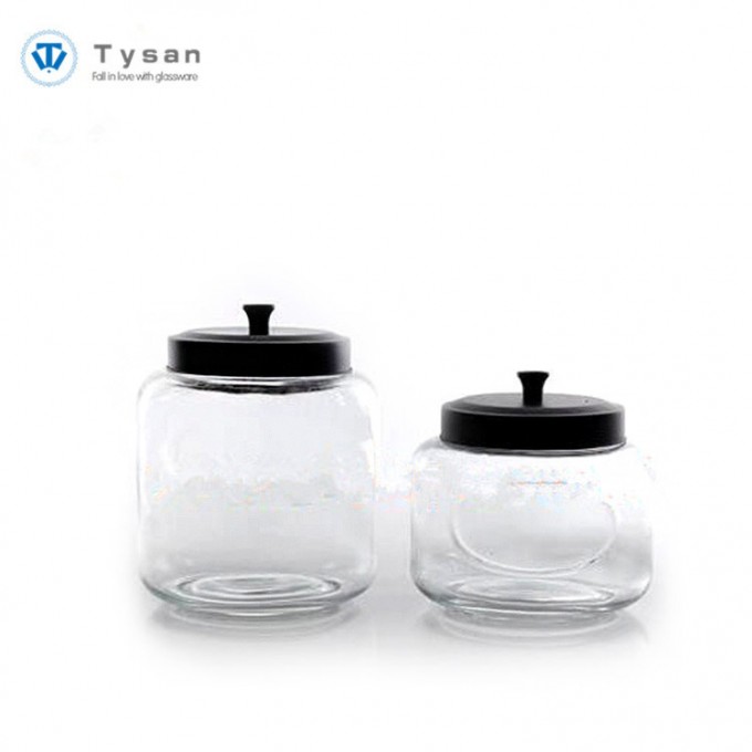 1500ml / 1 Gallon Glass Tank Cookie Biskuit Storage Jar Image1