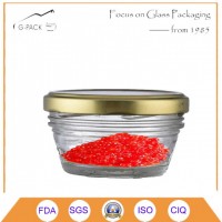 Vintage Glass Caviar Jar, Customize Service Acceptable