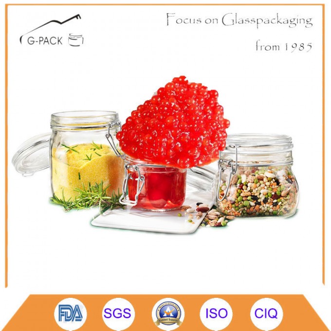 Glass Flip up Jar for Caviar Packaging Image1