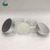 Custom Round Shape 5g10g20g30g50g100g Frosted/Clear Glass Cosmetic Cream Jar with Silver Cap