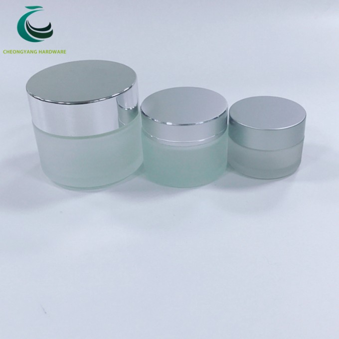 Large Quantity 15g 30g 50g Frosted Clear Cosmetic Glass Jar with Colorful Screw Cap Image1