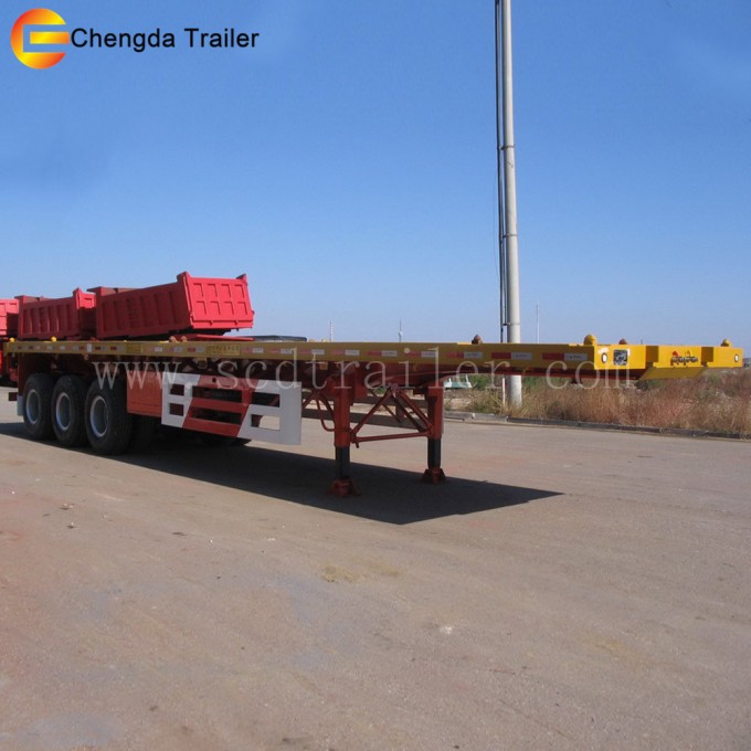 40FT Gooseneck Flatbed Container Semi Trailer Image1
