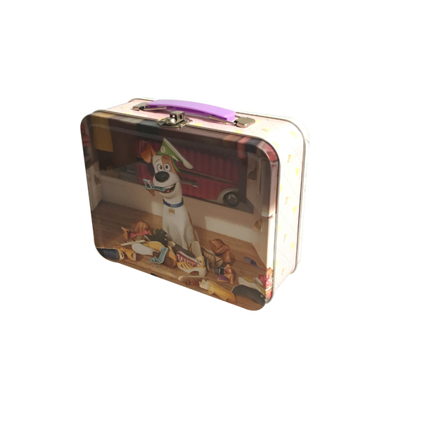 School Lunch Tin Box Handle Metal Tin Container Image1