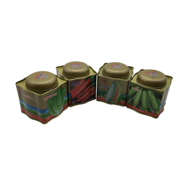 Irregular Shape Airtight Lid Tin Box Seed Tin Can Container for Vegetable Seed Image1