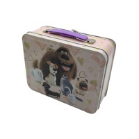 Handle Lunch Tin Box School Boy&Girl Wholesale Tin Container