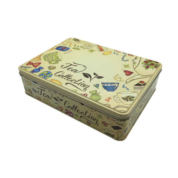 Set Tea Tin Box Wholesale Custom Ptinting Square Shape Tea Tin Container Image1