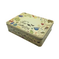 Set Tea Tin Box Wholesale Custom Ptinting Square Shape Tea Tin Container