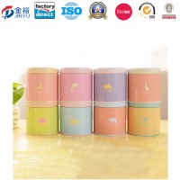 Round Shape Food Tin Container Metal Stationary
