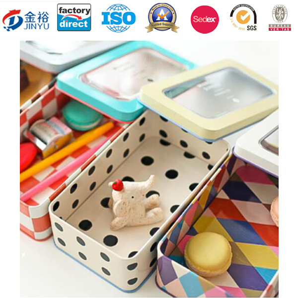 PVC Window Metal Tin Container for Storage Box Image1
