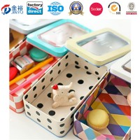 PVC Window Metal Tin Container for Storage Box