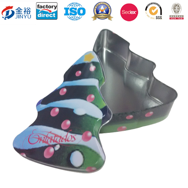 Irregular Christmas Tree Shaped Metal Container for Gift Image1